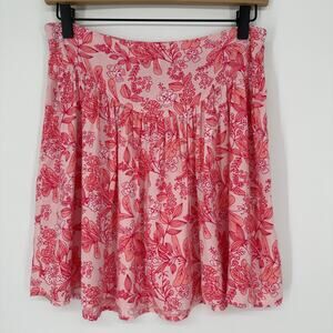 Abound Drop Waist Pink Floral Mini Skirt Flowy Summer Zip Side Womens Small